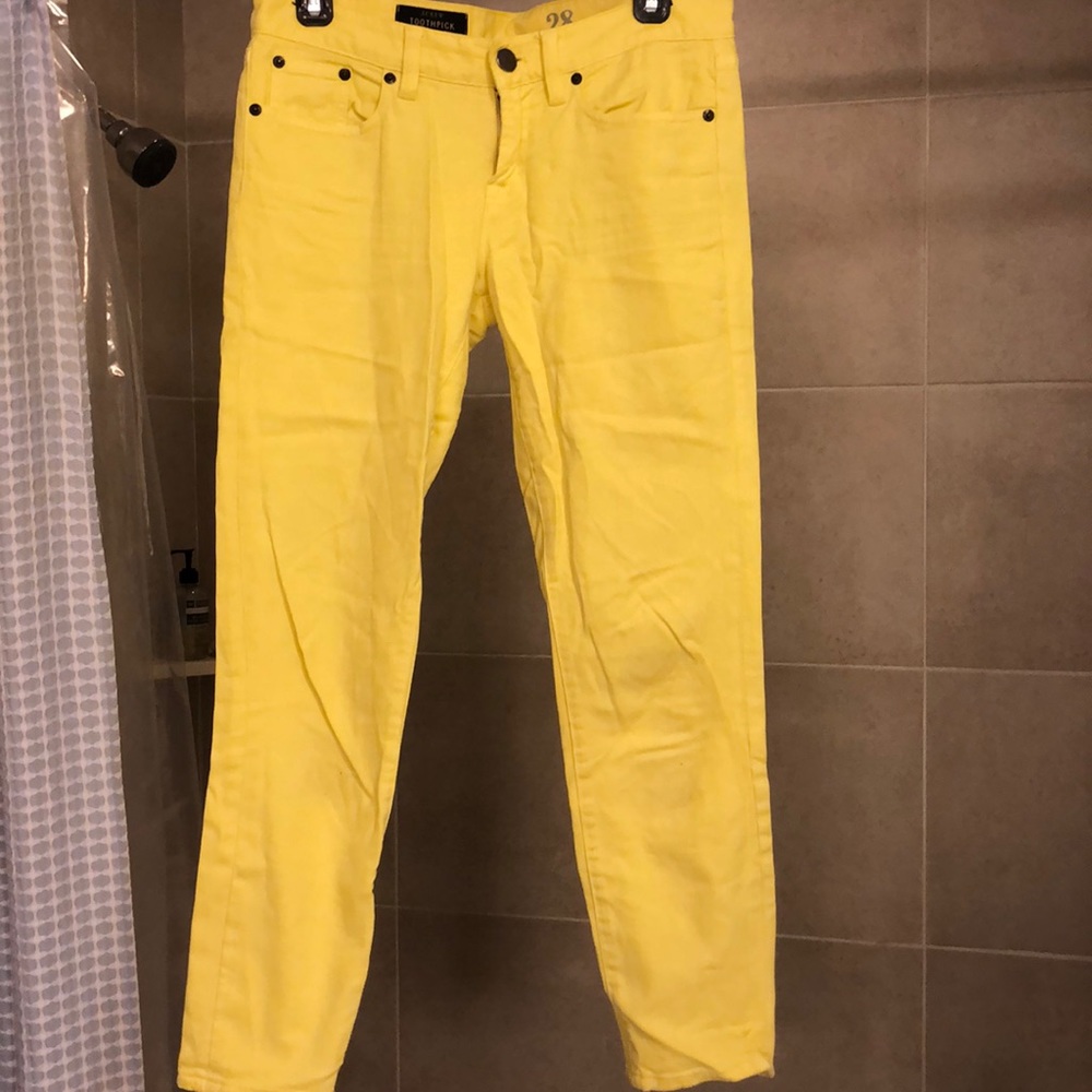 J. Crew Toothpick Yellow Jeans